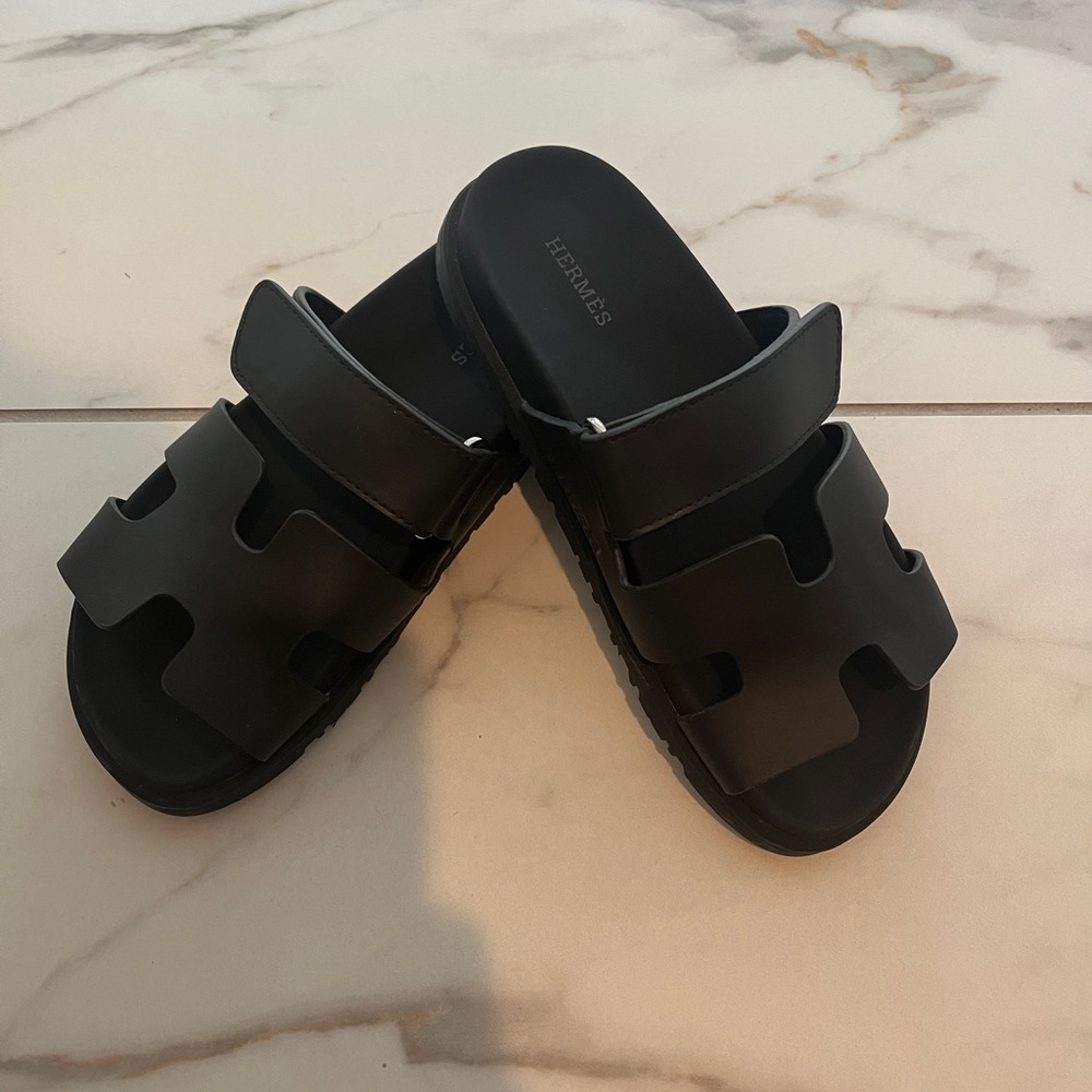 Hermes Black Sandals